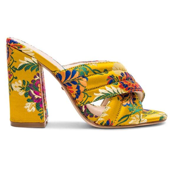 RAYE x‎ REVOLVE Monroe Mule Floral Gold Brocade Slide Mule Women's Size 8 - Picture 14 of 16